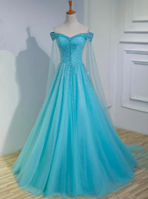 Exclusive Offers You’ll Love!Blue Beaded Sweetheart Tulle Long Evening Dress Sweet 16 Dress, Blue Prom Dress cg22028 Exclusive Offers You’ll Love!Blue Beaded Sweetheart Tulle Long Evening Dress Sweet 16 Dress, Blue Prom Dress cg22028