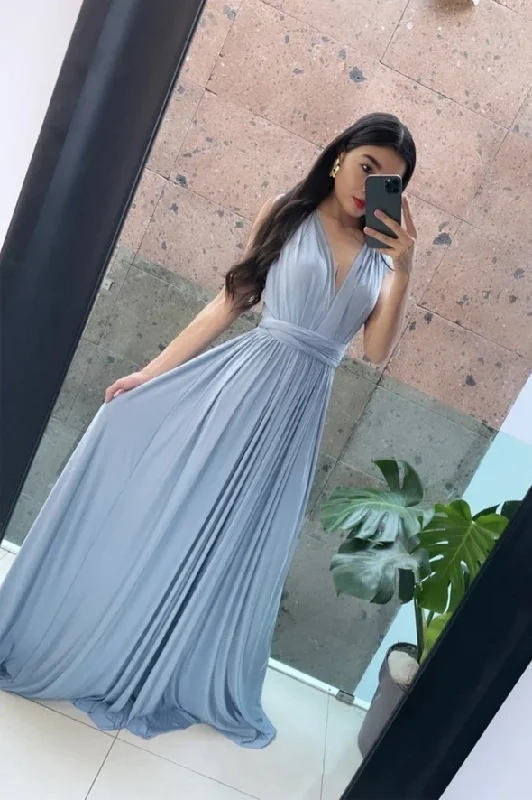 Savings You Can’t Ignore!Blue v neck long A line prom dress blue evening dress cg22085 Savings You Can’t Ignore!Blue v neck long A line prom dress blue evening dress cg22085