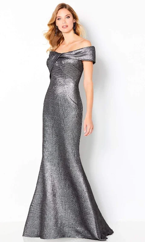 Score Big Savings Today!Cameron Blake - 220647 Metallic Off Shoulder Dress