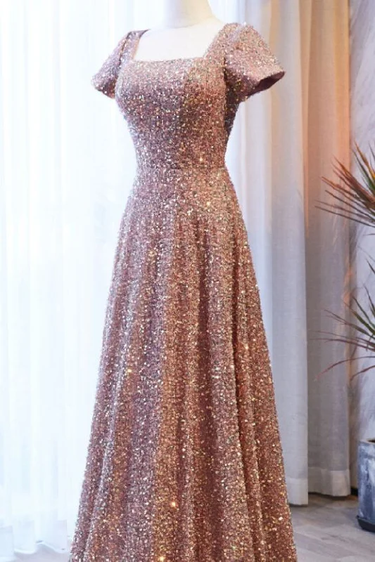 Unmissable Offers Await!Champagne Sequins Party prom Dress     cg22078