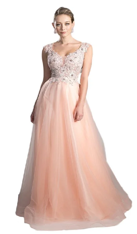 Enjoy Huge Discounts Now!Enjoy Huge Discounts Now!Cinderella Divine KV1015 Embellished Scoop Neck A-line Dress