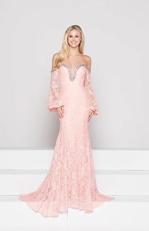 Best Offers of the Month!Colors Dress 1854 Long Bishop Sleeve Off Shoulder Lace Gown Best Offers of the Month!Colors Dress 1854 Long Bishop Sleeve Off Shoulder Lace Gown