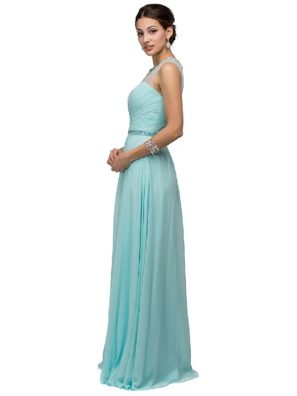 Great Deals, Just for You!Dancing Queen 9580 Bejeweled Chiffon A-line Dress - 1 Pc. Aqua in size L Available Great Deals, Just for You!Dancing Queen 9580 Bejeweled Chiffon A-line Dress - 1 Pc. Aqua in size L Available