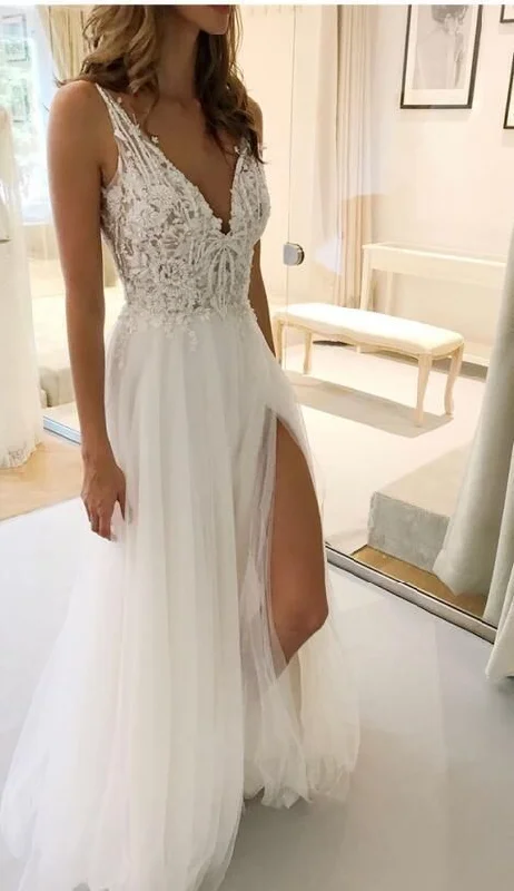 Flash Deals – Act Quickly!Deep V neck Tulle White Prom Dress, A Line Prom Dresses cg22050 Flash Deals – Act Quickly!Deep V neck Tulle White Prom Dress, A Line Prom Dresses cg22050