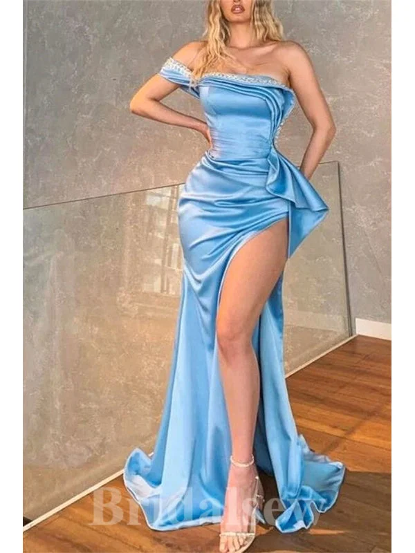 Special Discounts Inside!Elegant Blue Satin Stylish Fitted Mermaid Party One Shoulder Modest Long Women Evening Prom Dresses PD772 Special Discounts Inside!Elegant Blue Satin Stylish Fitted Mermaid Party One Shoulder Modest Long Women Evening Prom Dresses PD772