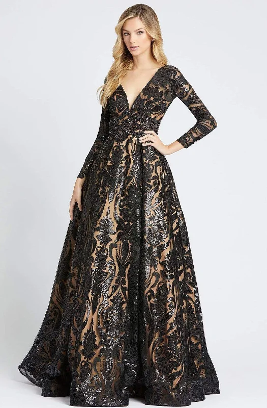Best Price of the Season!Mac Duggal - Sequin Deep V-neck Ballgown 66334H