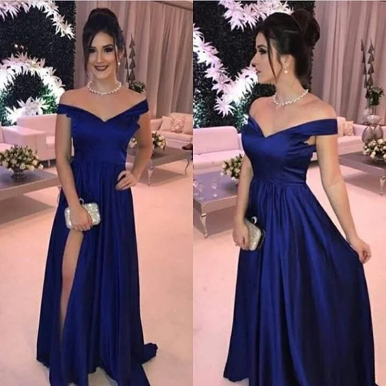 One Day Only – Huge Savings!Royal Blue Prom Dresses Off the Shoulder    cg22139