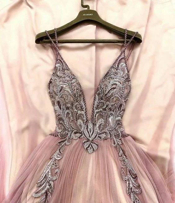 Shop the Hottest Deals!Sexy Deep V neck pink Prom Dresses    cg22129