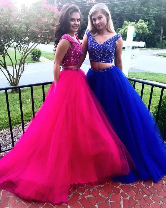 Only a Few Left – Order Now!Sparkly Two Piece Long Prom Dress Ball Gown    cg22146