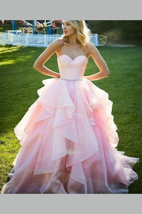 Time to Snag a Bargain!Sweetheart Pink Prom Ball Gown with Ruffles Organza Skirt