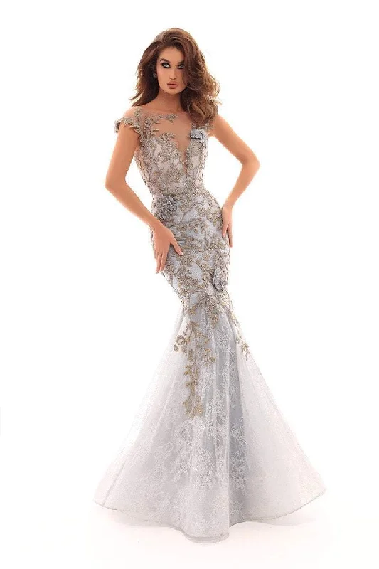 Lowest Prices Guaranteed!Tarik Ediz - Floral Embroidered Illusion Bateau Mermaid Dress 93661 - 1 pc Cloudy Blue In Size 12 Available Lowest Prices Guaranteed!Tarik Ediz - Floral Embroidered Illusion Bateau Mermaid Dress 93661 - 1 pc Cloudy Blue In Size 12 Available