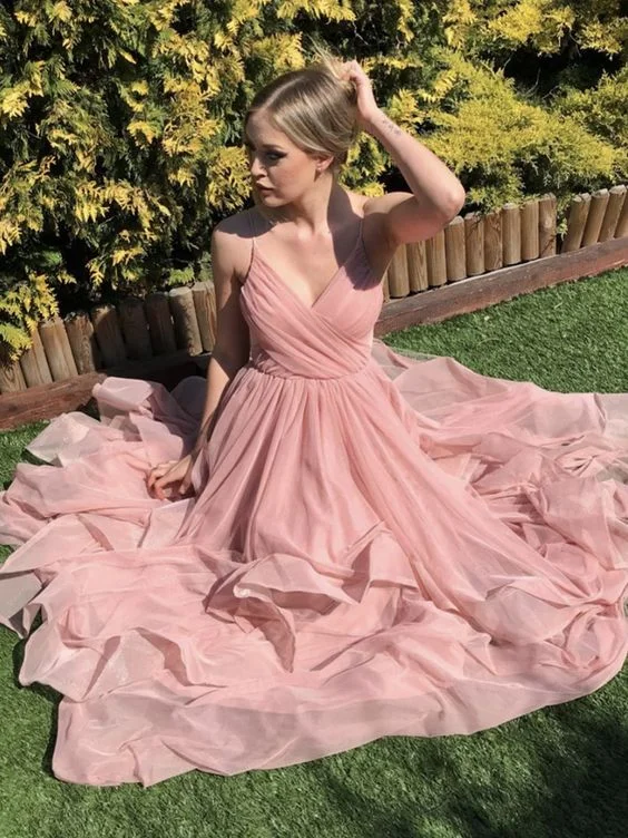 Price Drop Alert!V Neck Pink Long Prom Dresses, Pink Long Formal Evening Dresses cg22045 Price Drop Alert!V Neck Pink Long Prom Dresses, Pink Long Formal Evening Dresses cg22045