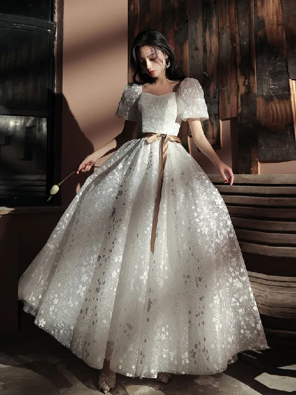 Shop Today, Save Tomorrow!WHITE A-LINE LACE LONG PROM DRESS WHITE LACE FORMAL DRESS    cg22099