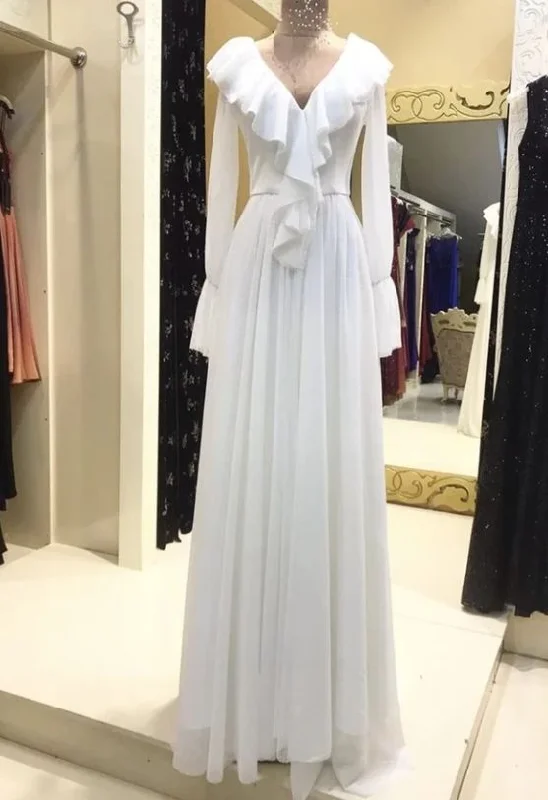 Crazy Discounts Inside!White Long Sleeve Prom Dress Evening Dress   cg22053