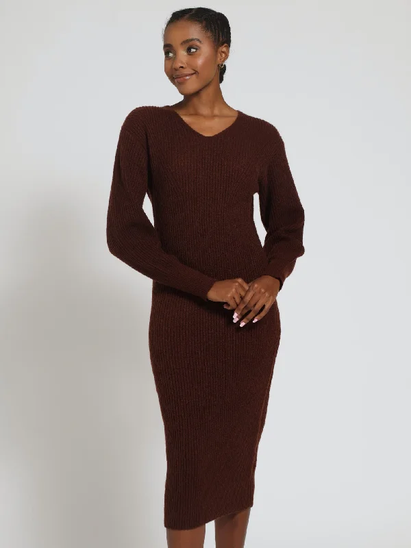 Flash Sale – Act Fast!Balloon Sleeve Acrylic Bodycon Dress