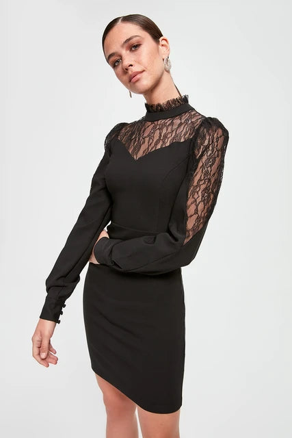 Best Price of the Season!Black dress with lace