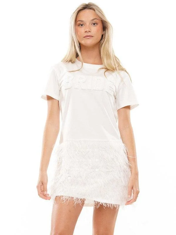 Steals and Deals Await!BRIDE Beaded Drop Waist T-Shirt Dress