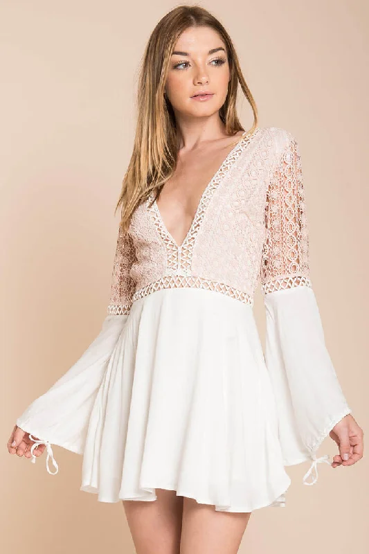 The Best Deals Won’t Wait!Carson Crochet Details Dress White