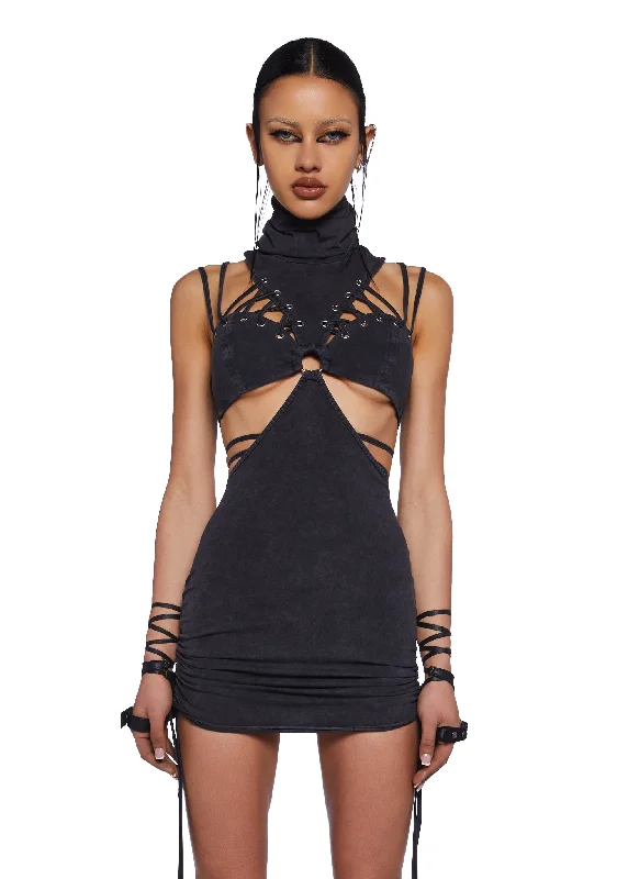 Exclusive Deals Just for You!Charged Lace-Up Bodycon Dress