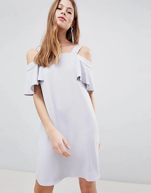 Exclusive Deals Just for You!Cold Shoulder Shift Dress Grey
