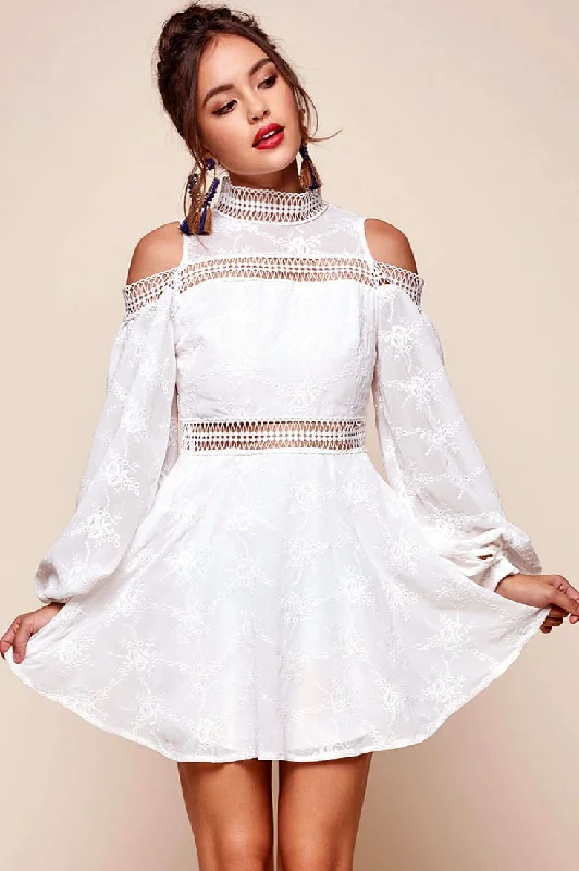 Every Deal is a Steal!Ellis Open Back Dressy Floral Dress White