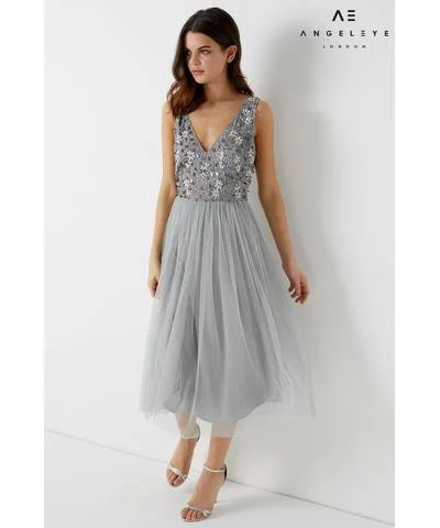 Instant Savings Await!Embellished Skater Dress Grey