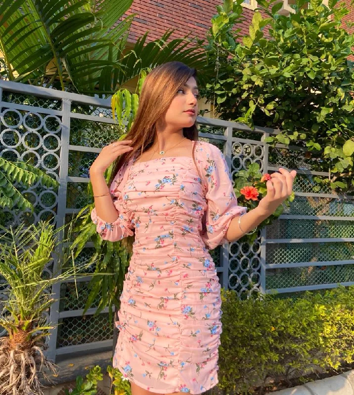 Save Money, Shop Happy!FLORAL FANTASY Bodycon Dress (Pnk)