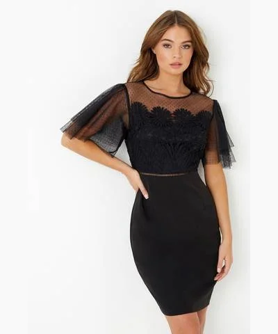 Snag the Best Prices Now!Flutter Sleeve Dress Black
