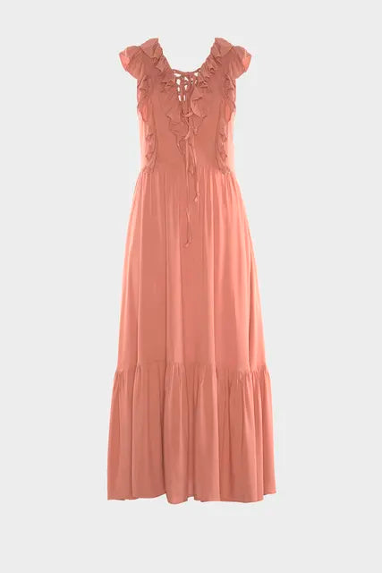 Every Deal is a Steal!Frilly Viscose Dress