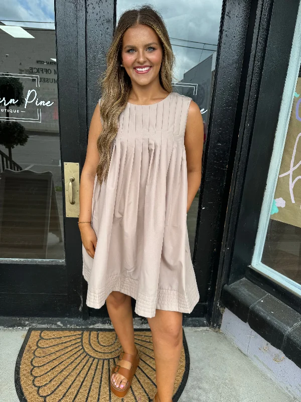 Flash Sale – Act Fast!Latte pleated dress