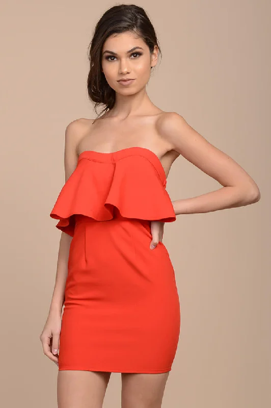 Unmissable Offers Await!Mailee Bodycon Ruffles Dress Red