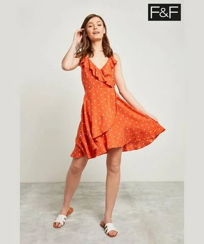 Huge Savings – Act Now!Polka Dot Ruffle Beach Dress