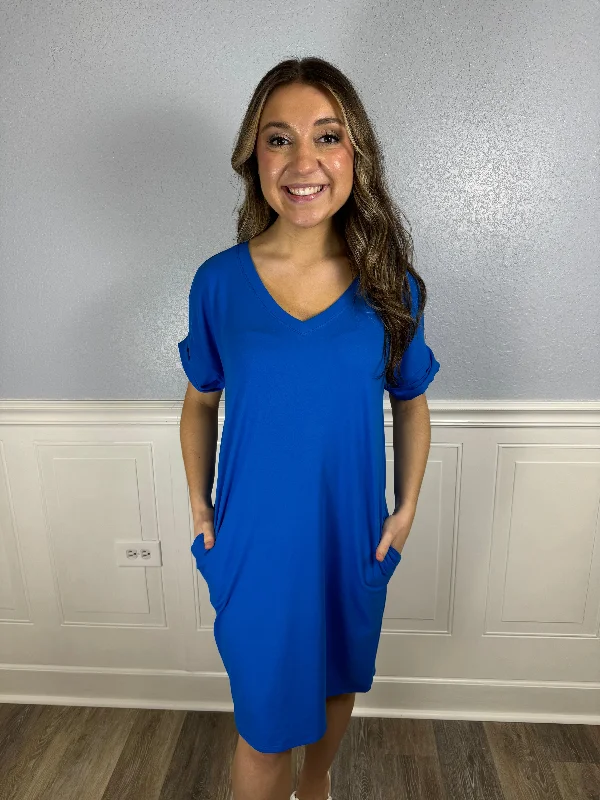 Find the Best Deals Here!Royal blue buttery soft dress