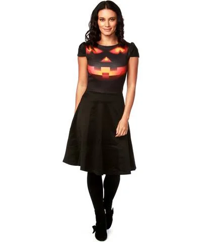 Today’s Deals, Tomorrow’s Regrets!Smiley Pumpkin Skater Dress