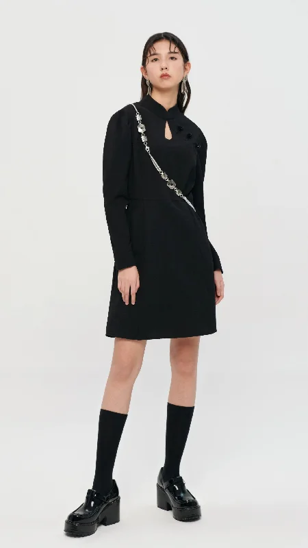 Flash Sale – Act Fast!Puff Sleeve Mandarin Dress
