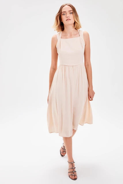 Massive Price Cuts!Stone Shoulder Detail Dress