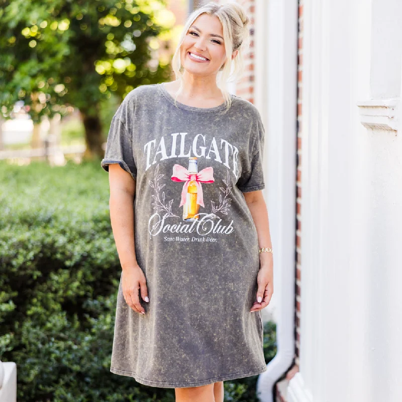 Get It Before It’s Gone!Tailgate Social Club T-Shirt Dress, Charcoal