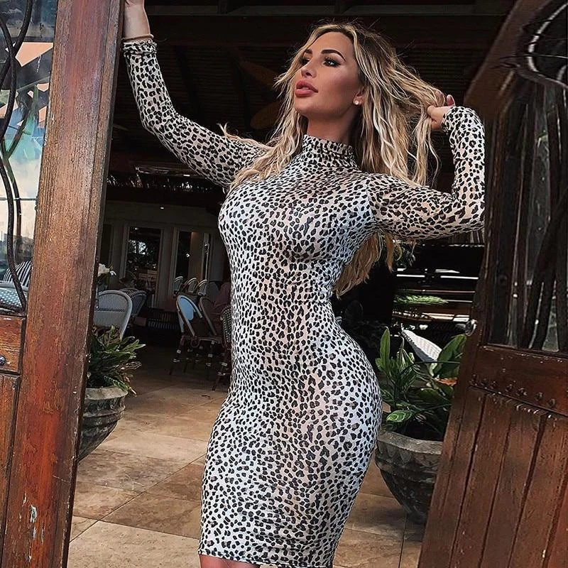 Time to Save Big!FashionSierra - Turtleneck leapard print bodycon dress women Slim fit long sleeve dress Autumn Knee stretchy vestiods mujer Time to Save Big!FashionSierra - Turtleneck leapard print bodycon dress women Slim fit long sleeve dress Autumn Knee stretchy vestiods mujer