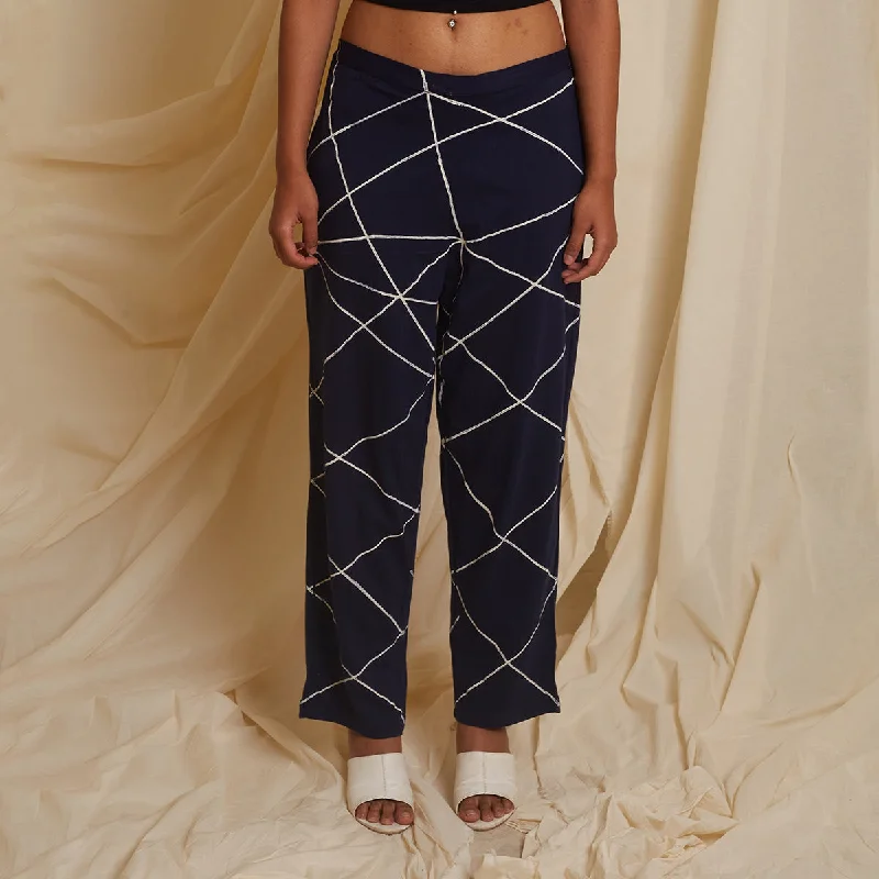 Special Discounts Inside!Cotton Pants for Women | Abstract Print | Black