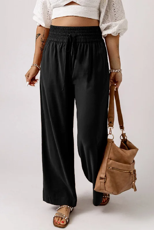 Hot Deals You Can’t Resist!Drawstring Elastic Waist Wide Leg Pants