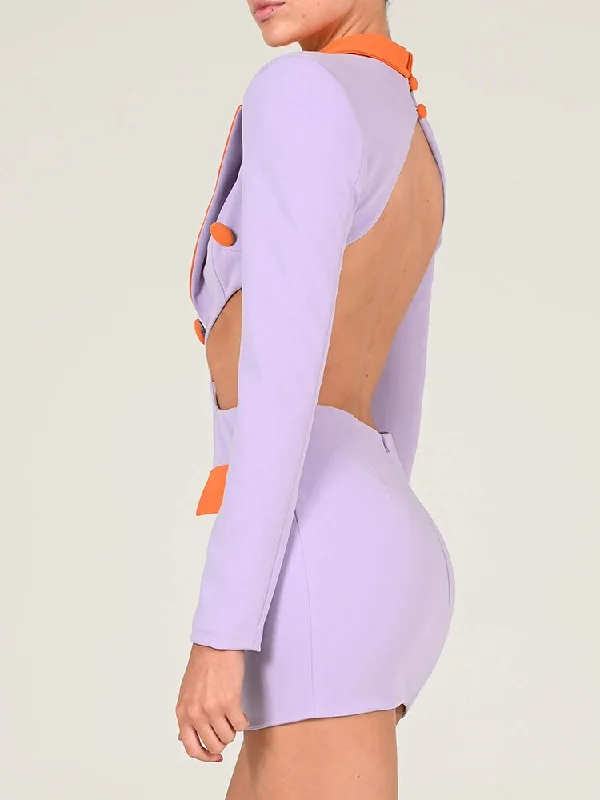 Sale Alert – Get Ready to Shop!Blue/ Pink Cutout Blazer Dress