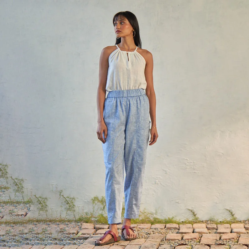 Don't Miss Out!Cotton Carrot Pants for Women | Deep Blue