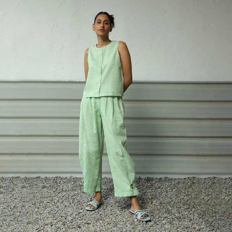 Lowest Prices Guaranteed!Cotton Co Ord Set for Women | Green | Textured | Top & Pants Lowest Prices Guaranteed!Cotton Co Ord Set for Women | Green | Textured | Top & Pants