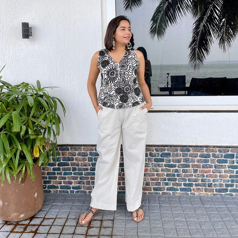 Flash Sale – Act Fast!Cotton Wide Leg Pants For Women | Beige