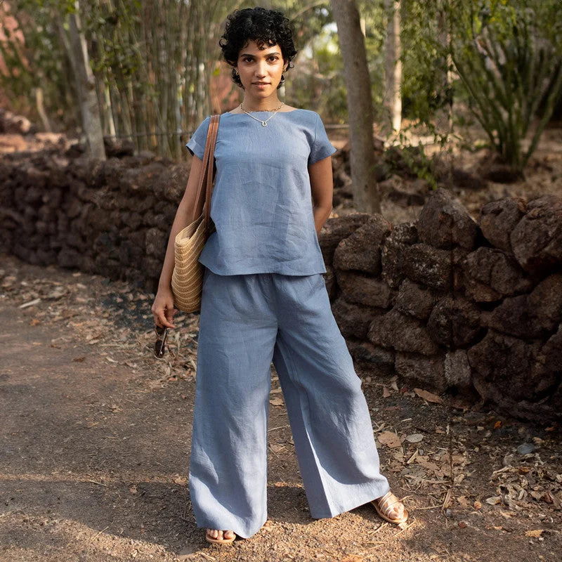 Your Wallet Will Thank You!Linen Blue Pants for Women | Oversized