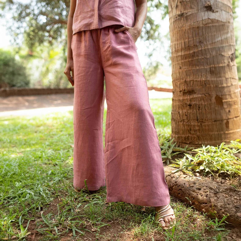 Your Exclusive Offer Awaits!Linen Oversized Pants for Women | Vintage Pink