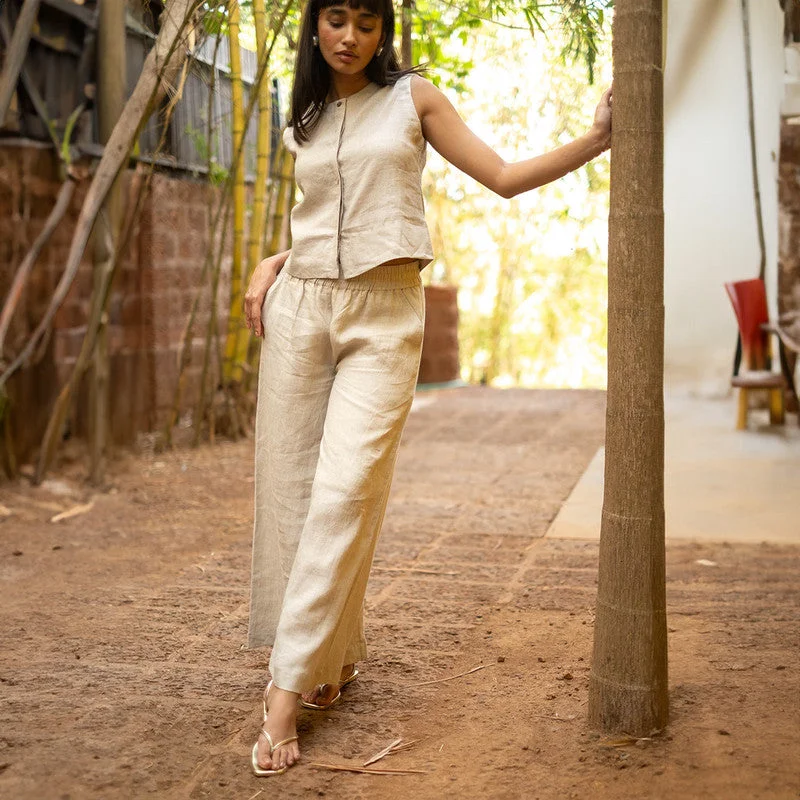 Sale Alert – Get Ready to Shop!Linen Wide Leg Pants for Women | Beige
