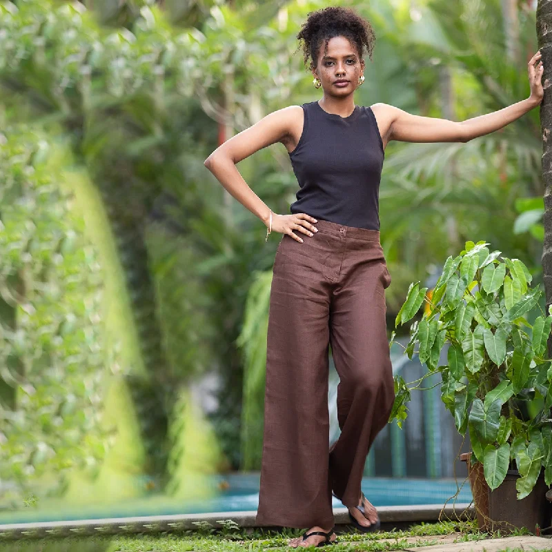 Shop Early, Save Big!Linen Wide Leg Pants for Women | Brown