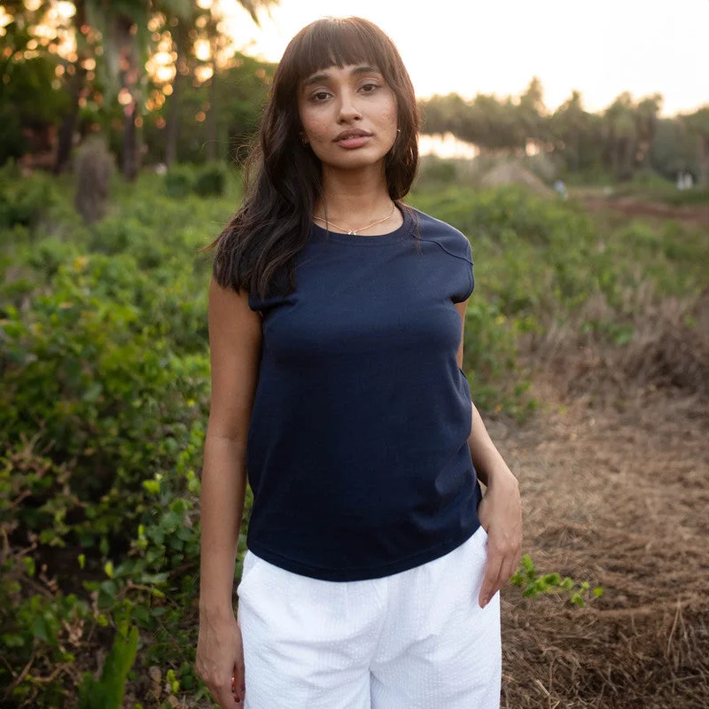 The Best Offers Are Here!Pima Cotton T-Shirt for Women | Deep Sea Blue