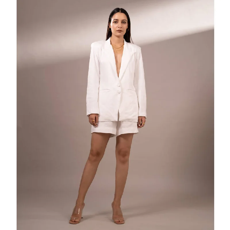Everything Must Go!Handcrafted Tencel Twill Blazer | White